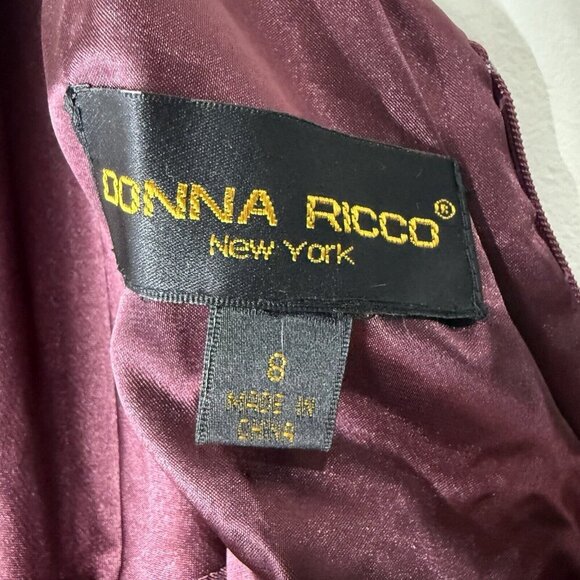 Vintage Donna Rocco 100% Silk Evening Holiday Party Dress Midi Sz 8 90s Y2K - Picture 7 of 8